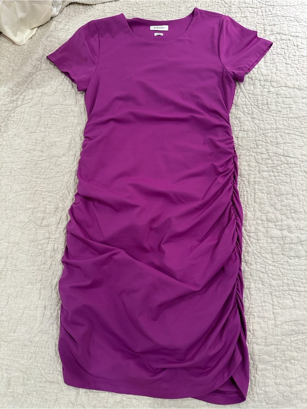 Babaton Aritzia Contour Magenta Ruched dress